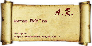 Avram Róza névjegykártya